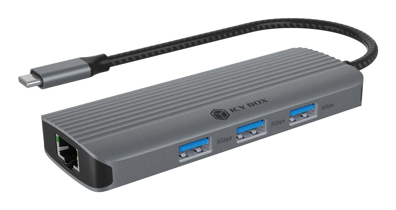 EAN 4250078174776 - ICY BOX IB-DK4034a-CPD Alámbrico USB 3.2 Gen 1 (3.1 Gen 1) Type-C Aluminio, Plata imagen 1