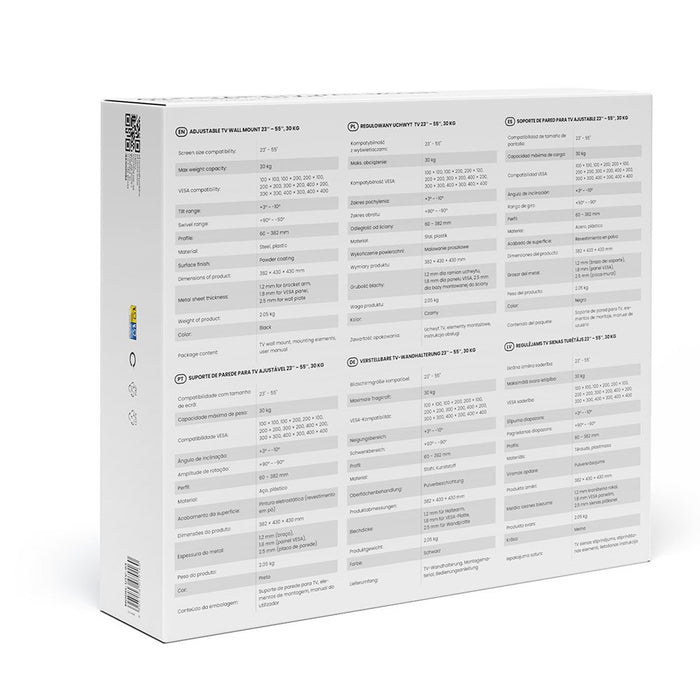 EAN 5905106070160 - Savio UTV-03 soporte para TV 139,7 cm (55") Negro imagen 6