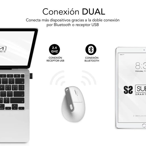 EAN 8436586743086 - SUBBLIM SUBMO-EDNVW02 ratón Universal mano derecha Bluetooth + USB Type-C Óptico 4000 DPI imagen 2