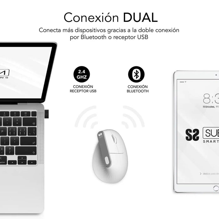 EAN 8436586743086 - SUBBLIM SUBMO-EDNVW02 ratón Universal mano derecha Bluetooth + USB Type-C Óptico 4000 DPI imagen 2