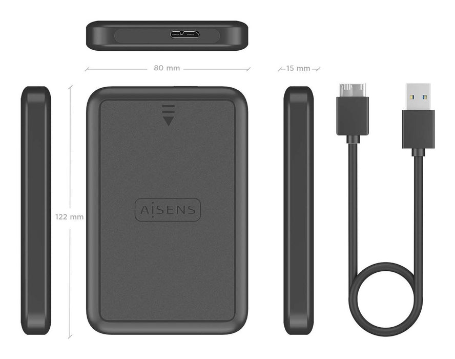 EAN 8435739902134 - AISENS ASE-2519B caja para disco duro externo Carcasa de disco duro/SSD 2.5" imagen 5