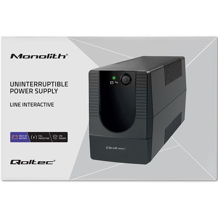 EAN 5901878537740 - Qoltec 53774 sistema de alimentación ininterrumpida (UPS) Línea interactiva 1 kVA 600 W 1 salidas AC imagen 10