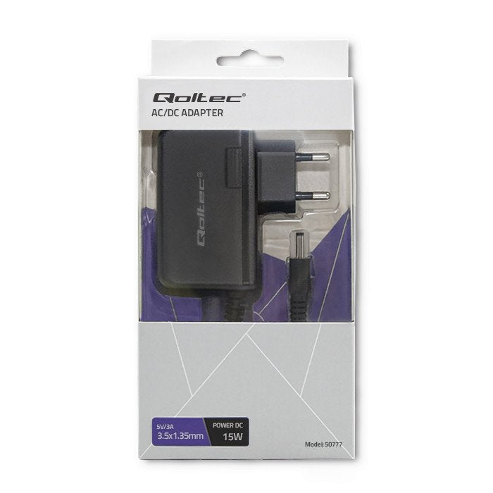 EAN 5901878507774 - Qoltec 50777 adaptador e inversor de corriente Interior 15 W Negro imagen 2