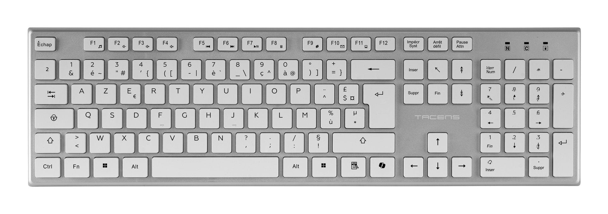 EAN 8435693112167 - Tacens 6ZENITHWFR teclado Ratón incluido Hogar / Oficina RF inalámbrico AZERTY Francés Plata, Blanco imagen 3