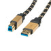 EAN 7611990195572 - ROLINE 11.02.8903 cable USB USB 3.2 Gen 1 (3.1 Gen 1) 3 m USB A USB B Negro, Oro imagen 1