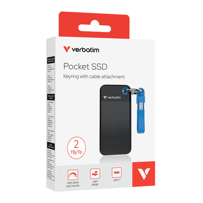 EAN 0023942321958 - Verbatim Pocket SSD 2 TB USB Tipo C 3.2 Gen 2 (3.1 Gen 2) Negro, Azul imagen 2