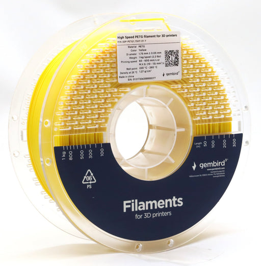 EAN 8716309131735 - Gembird 3DP-PETG1.75HY-01-Y material de impresión 3d Polietileno tereftalato glico (PETG) Amarillo 1 kg imagen 2