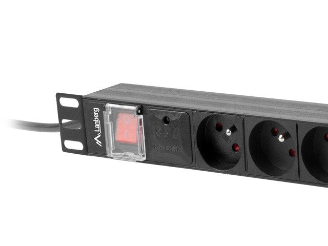 EAN 5901969429732 - Lanberg PDU-08E-0200-BK unidad de distribución de energía (PDU) 8 salidas AC 1U Negro imagen 2