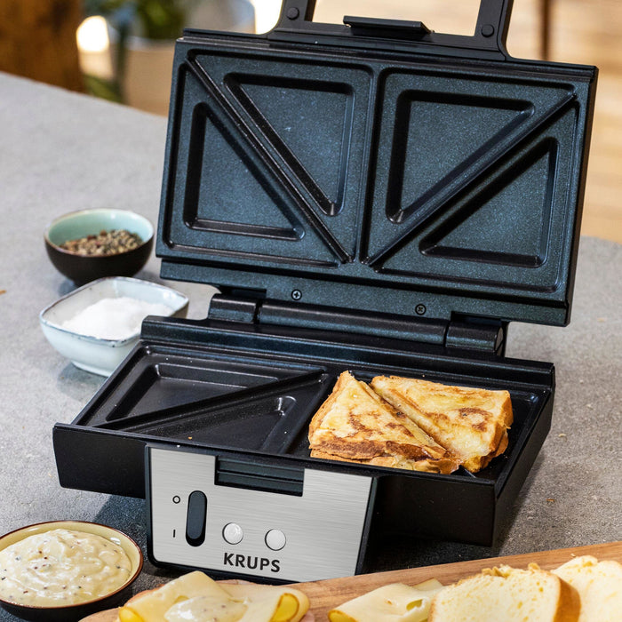 EAN 3045380023857 - Krups FDK453 sandwichera 930 W Negro, Acero inoxidable imagen 4