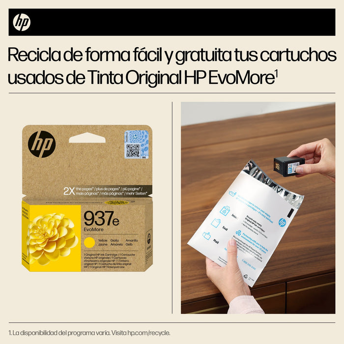 EAN 0196786147685 - HP 937e EvoMore Yellow Original Ink Cartridge cartucho de tinta 1 pieza(s) Alto rendimiento (XL) Amarillo imagen 5