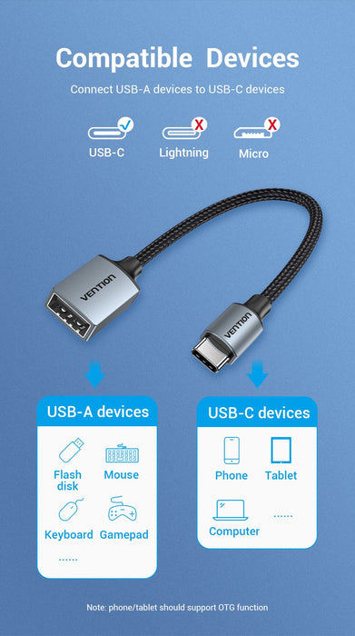 EAN 6922794755062 - Vention CCWHB cable USB USB 2.0 0,15 m USB C USB A Gris imagen 4