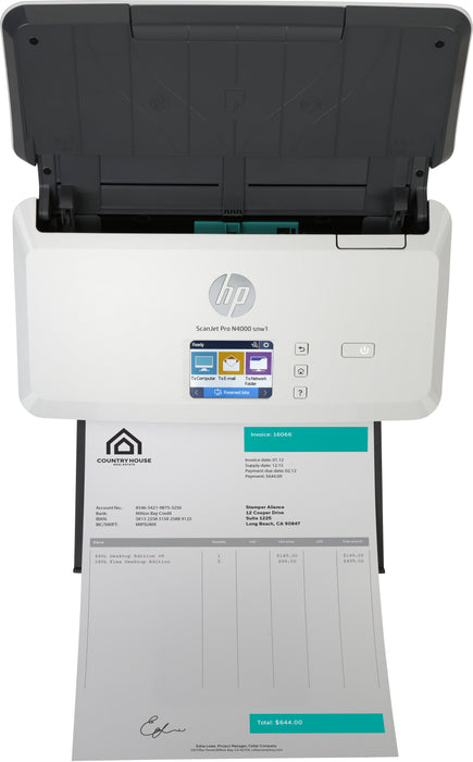 EAN 0193808948688 - HP Scanjet Pro N4000 snw1 Sheet-feed Scanner Escáner alimentado con hojas 600 x 600 DPI A4 Negro, Blanco imagen 6
