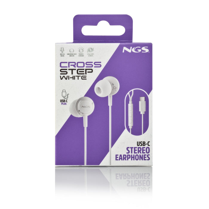 EAN 8435430627299 - NGS CROSS STEP Auriculares Alámbrico Dentro de oído Llamadas/Música USB Tipo C Blanco imagen 7