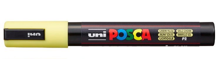 EAN 4902778249253 - POSCA PC-5M marcador 1 pieza(s) Punta de pincel Amarillo imagen 1