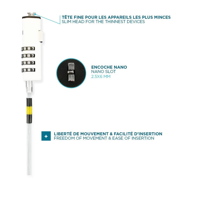 EAN 3700992523811 - Mobilis 001330 cable antirrobo Blanco 1,8 m imagen 4