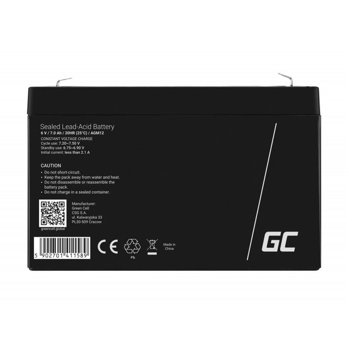 EAN 5902701411589 - Green Cell AGM12 batería recargable industrial Sealed Lead Acid (VRLA) 7000 mAh 6 V imagen 3