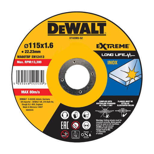 EAN 5035048545430 - DeWALT DT43905-QZ accesorio para amoladora angular Corte del disco imagen 1
