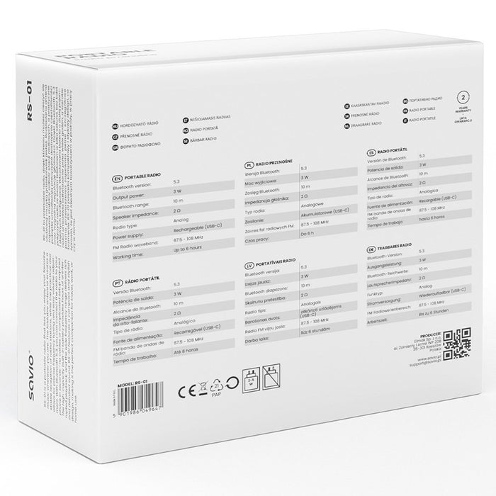EAN 5901986049647 - Savio RS-01 radio Portátil Analógica Negro imagen 11
