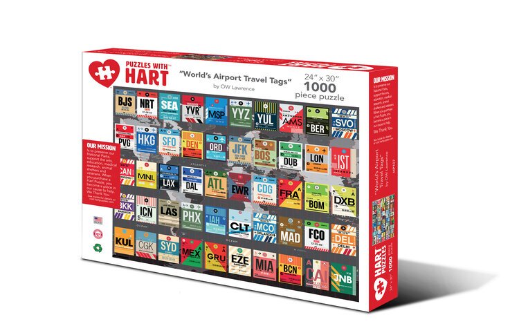 EAN 0704846704831 - Hart Puzzles Retro & Cool “World’s Airport Travel Tags” Puzzle rompecabezas 1000 pieza(s) imagen 1