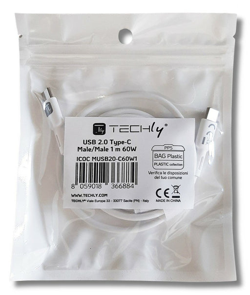EAN 8059018366884 - Techly ICOC-MUSB20-C60W1 cable USB USB 2.0 1 m USB C Blanco imagen 2