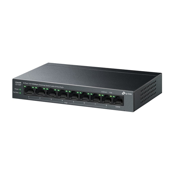 EAN 4895252504620 - TP-Link LiteWave LS109P switch No administrado Fast Ethernet (10/100) Energía sobre Ethernet (PoE) Negro imagen 3