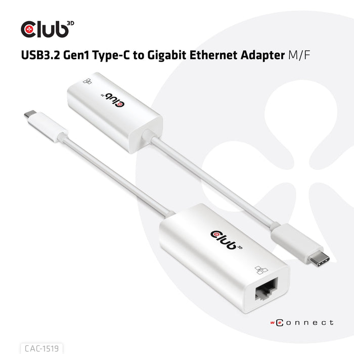 EAN 8719214471811 - CLUB3D CAC-1519 cambiador de género para cable USB-C RJ-45 Blanco imagen 7