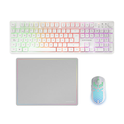 EAN 8435693111160 - Mars Gaming MCPWXWES teclado Ratón incluido Juego RF inalámbrica + USB QWERTY Español Blanco imagen 1