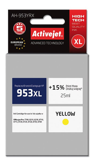 EAN 5901443107484 - Activejet AH-953YRX cartucho de tinta 1 pieza(s) Compatible Alto rendimiento (XL) imagen 1