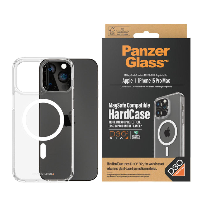 EAN 5711724011832 - PanzerGlass ® HardCase Transparent w. White MagSafe & D3O® iPhone 15 Pro Max funda para teléfono móvil 17 imagen 2