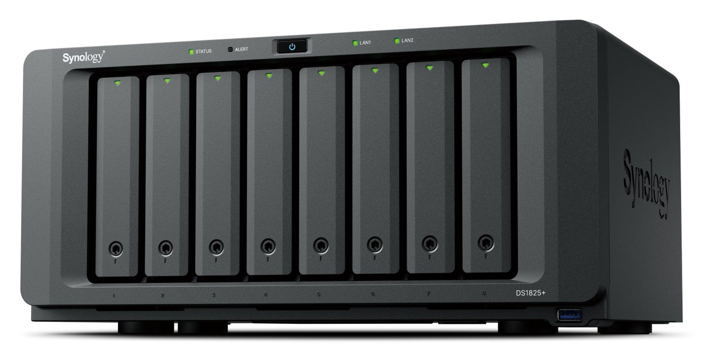 EAN 4711174726028 - Synology DiskStation DS1825+ servidor de almacenamiento NAS Ryzen Embedded V1500B 8 GB DDR4 0 TB Negro imagen 1