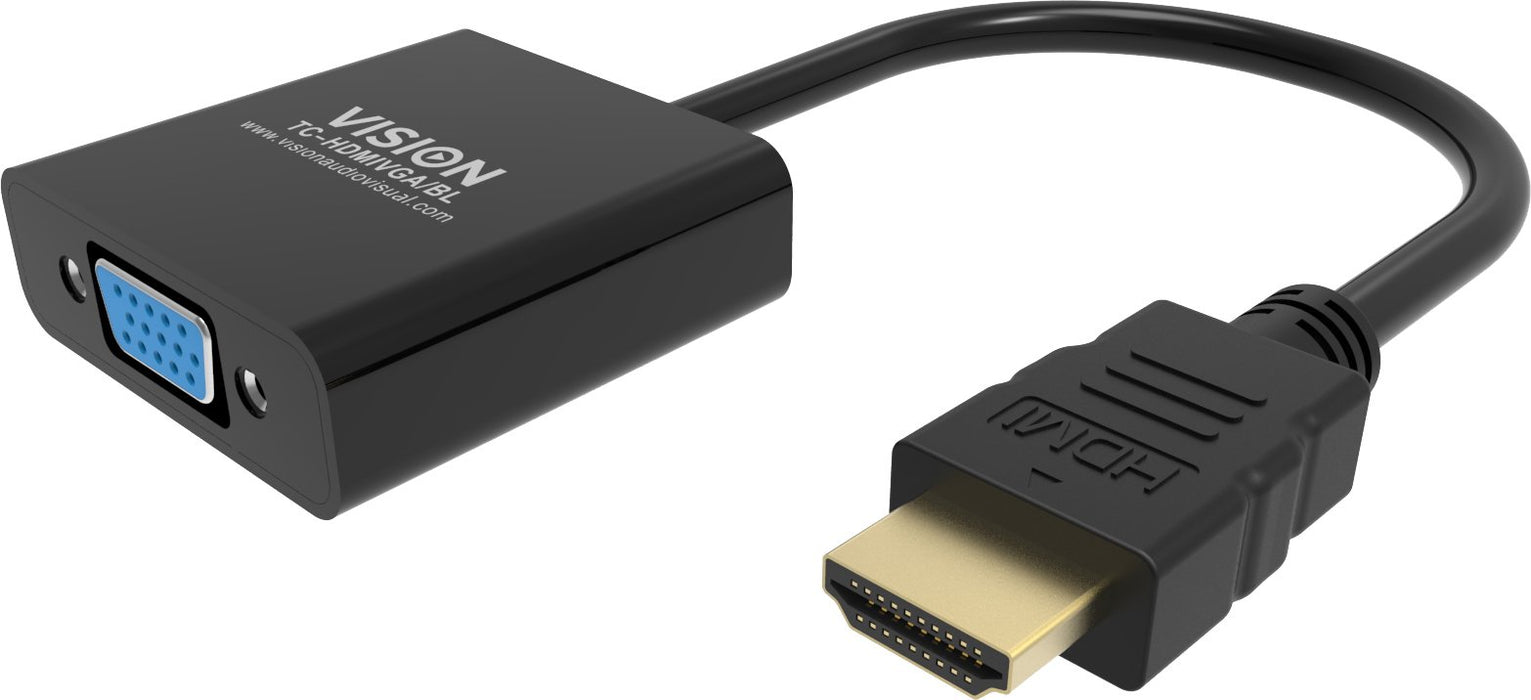 EAN 4979146000006 - Vision TC-HDMIVGA/BL adaptador de cable de vídeo 0,23 m HDMI tipo A (Estándar) VGA (D-Sub) Negro imagen 2