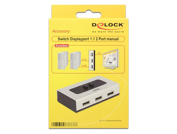 EAN 4043619876686 - DeLOCK 87668 interruptor de video DisplayPort imagen 2