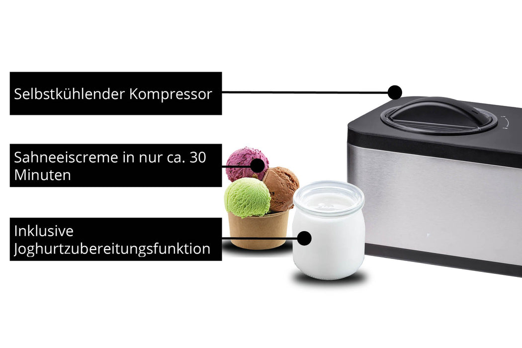 EAN 4011689488269 - Unold 48826 Eismaschine & Joghurtbereiter EVA Compresor de helados 1,5 L 120 W Negro, Acero inoxidable imagen 4