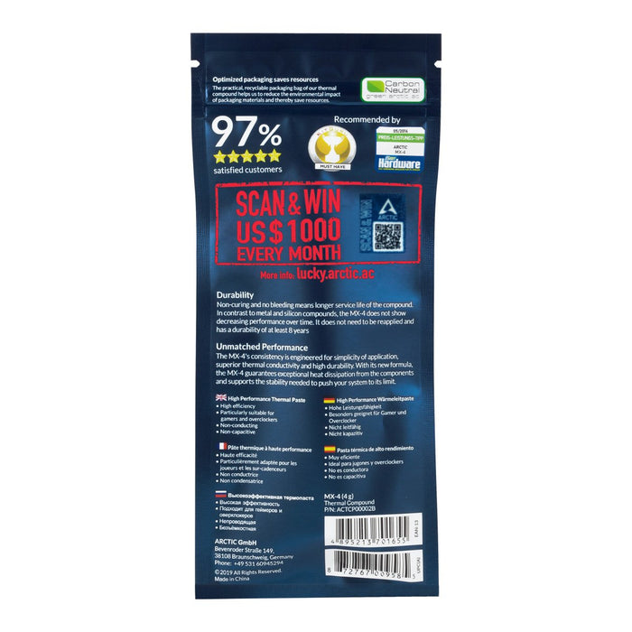 EAN 0872767009585 - ARCTIC MX-4 compuesto disipador de calor Pasta térmica 8,5 W/m·K 4 g imagen 3