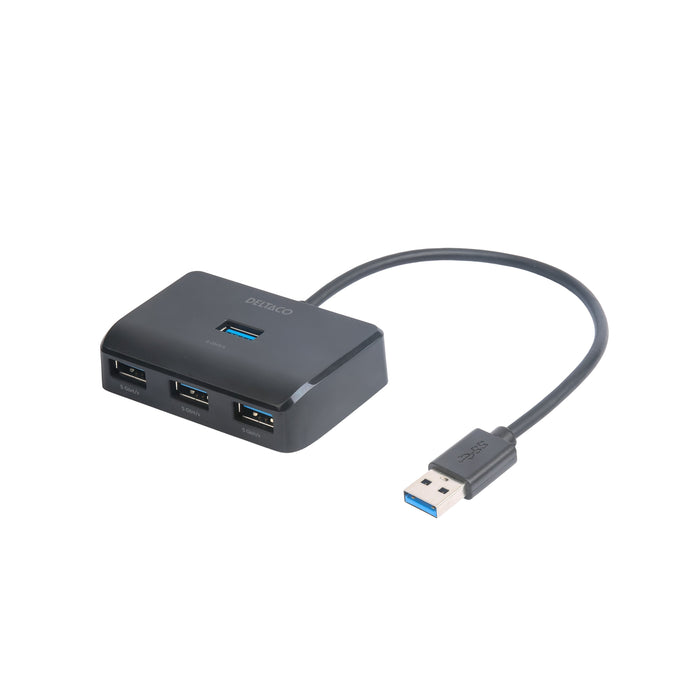 EAN 7333048060662 - Deltaco UH-735 hub de interfaz USB 3.2 Gen 1 (3.1 Gen 1) Type-A 5000 Mbit/s Negro imagen 1