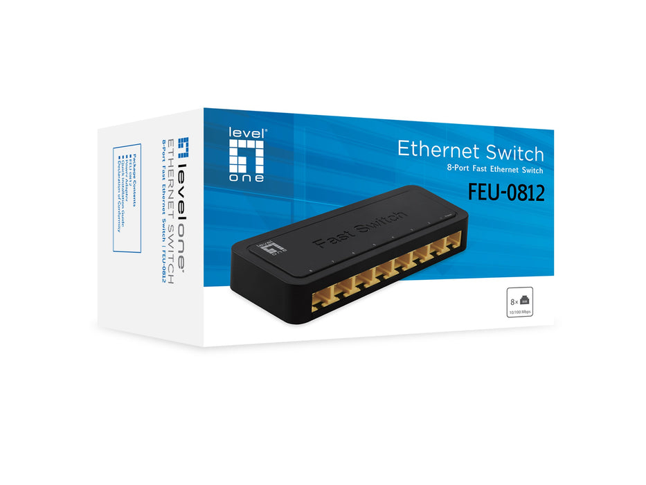 EAN 4015867226667 - LevelOne FEU-0812 switch No administrado Fast Ethernet (10/100) Negro imagen 2