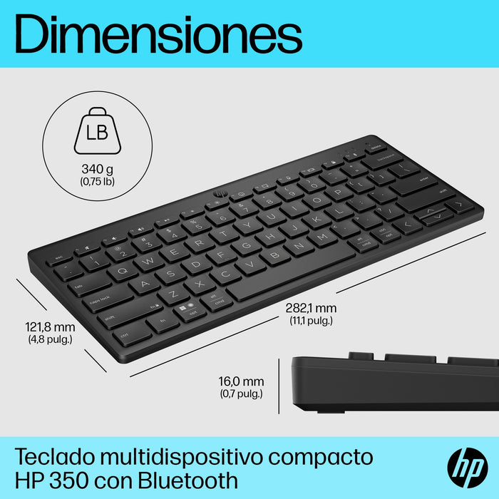 EAN 0196548515790 - HP 350 Compact Multi-Device Bluetooth Keyboard teclado Hogar QWERTY Negro imagen 11
