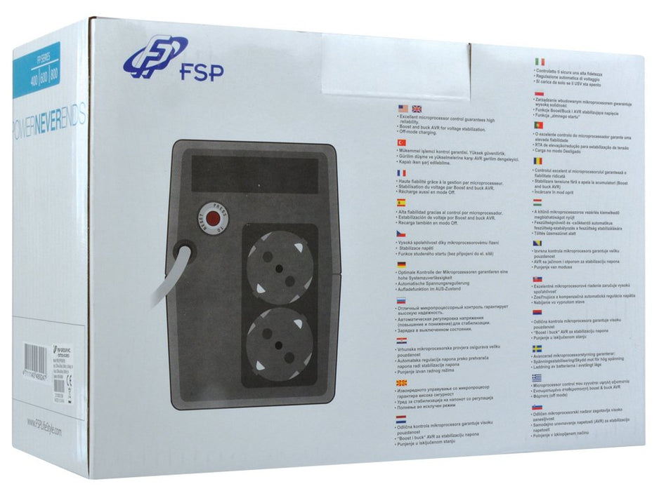 EAN 4711140489247 - FSP FP 600 sistema de alimentación ininterrumpida (UPS) 0,6 kVA 360 W 2 salidas AC imagen 5
