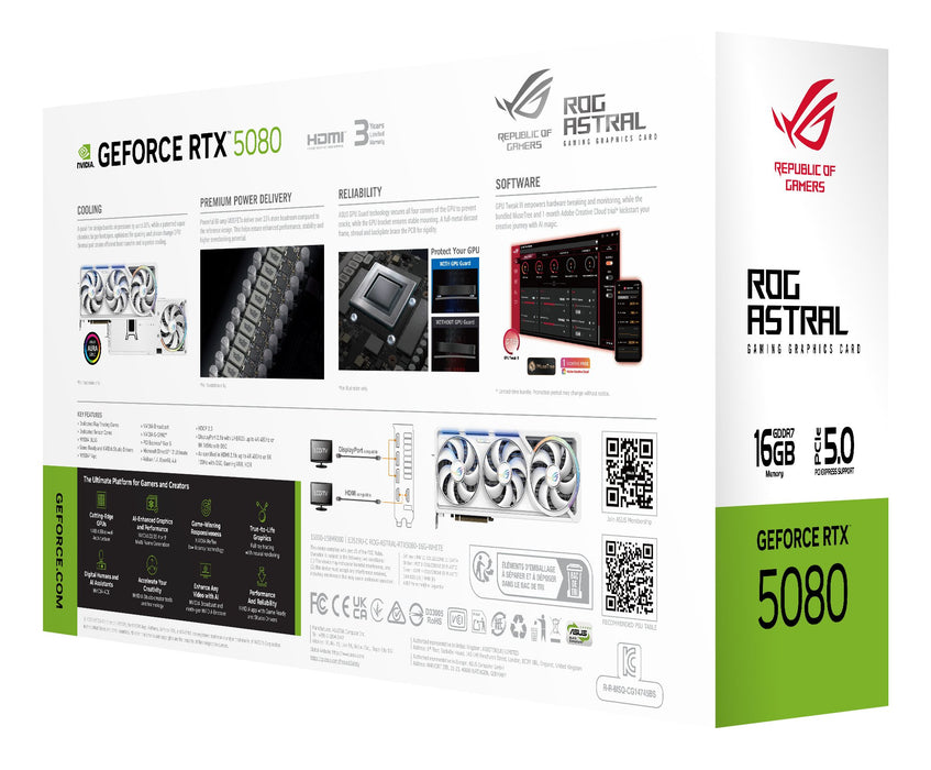 EAN 4711636112062 - ASUS ROG Astral - -RTX5080-16G-WHITE NVIDIA GeForce RTX 5080 16 GB GDDR7 imagen 11