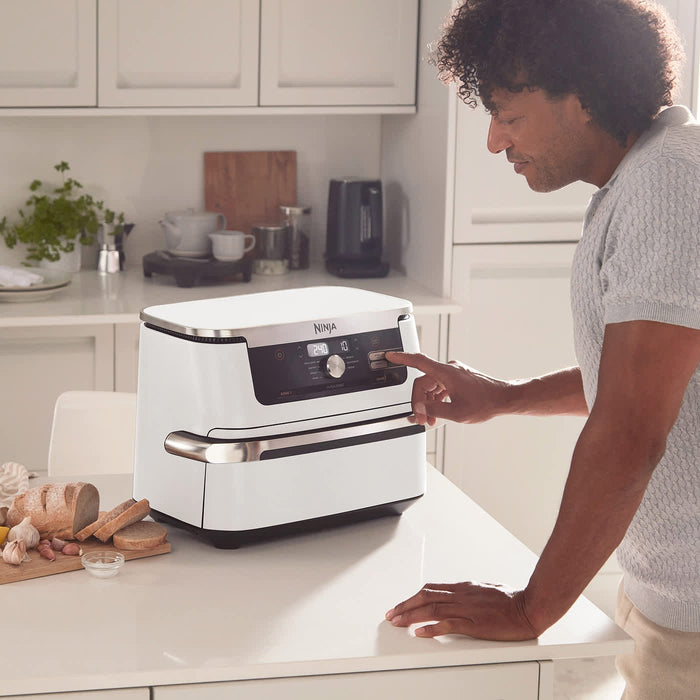EAN 0622356303842 - Ninja AF500EUWH freidora Doble 10,4 L Independiente 2470 W Freidora de aire caliente Plata, Blanco imagen 4