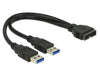 EAN 4043619839100 - DeLOCK 0.25m USB3.0/2xUSB3.0 cable USB USB 3.2 Gen 1 (3.1 Gen 1) 0,25 m 2 x USB A Negro imagen 1