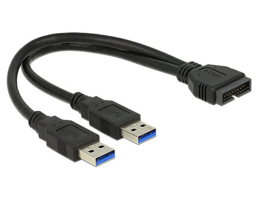 EAN 4043619839100 - DeLOCK 0.25m USB3.0/2xUSB3.0 cable USB USB 3.2 Gen 1 (3.1 Gen 1) 0,25 m 2 x USB A Negro imagen 1