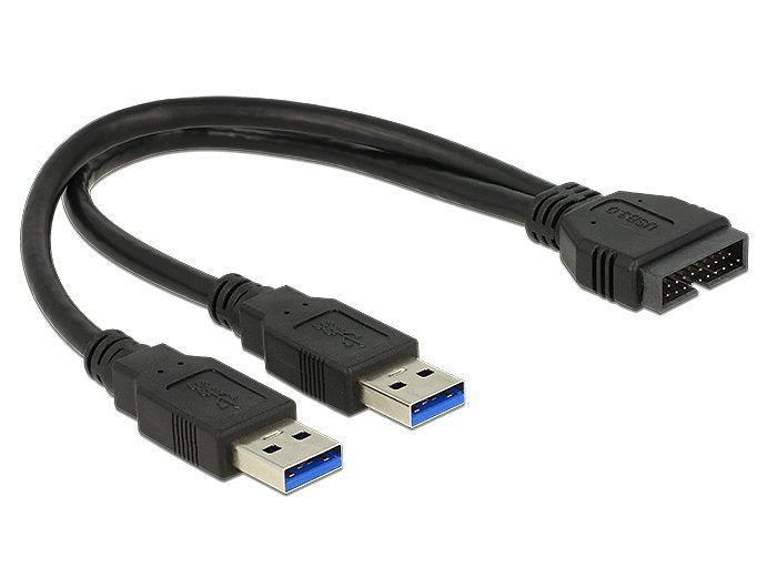 EAN 4043619839100 - DeLOCK 0.25m USB3.0/2xUSB3.0 cable USB USB 3.2 Gen 1 (3.1 Gen 1) 0,25 m 2 x USB A Negro imagen 1
