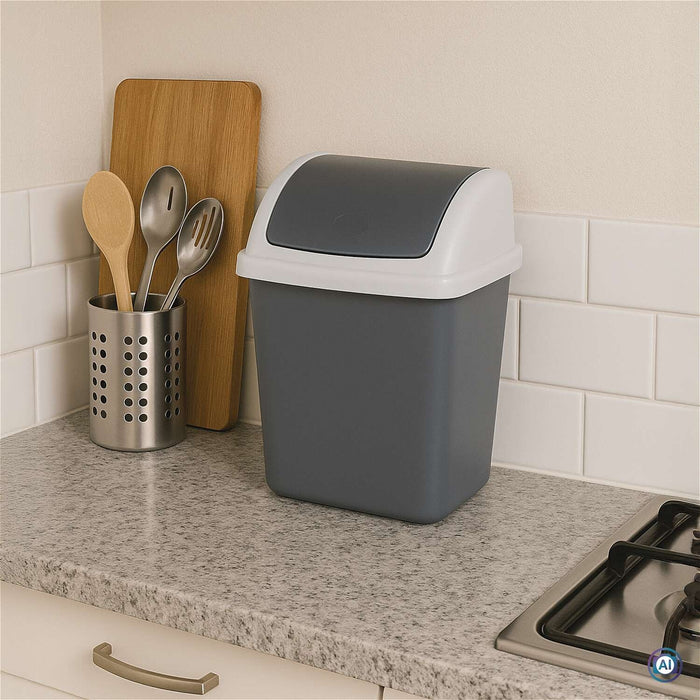 EAN 4002390095808 - MAUL 9520587 papelera 5 L Rectangular Plástico, Polipropileno (PP) Gris Oscuro, Blanco imagen 4