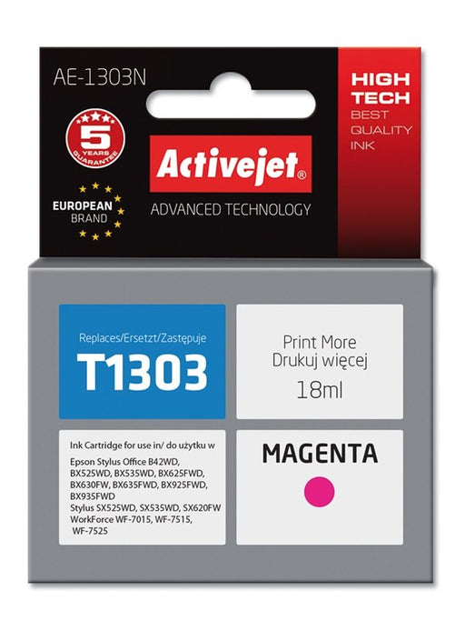 EAN 5901452158675 - Activejet AE-1303N cartucho de tinta 1 pieza(s) Compatible Alto rendimiento (XL) Magenta imagen 1