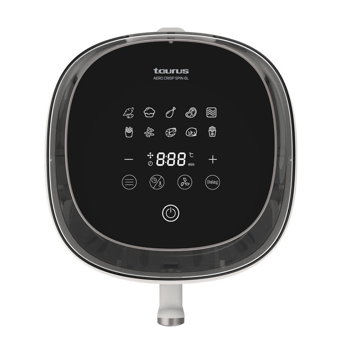 EAN 8414234739902 - Taurus Aero Crisp Spin Sencillo 6 L Independiente 1550 W Freidora de aire caliente Blanco imagen 2
