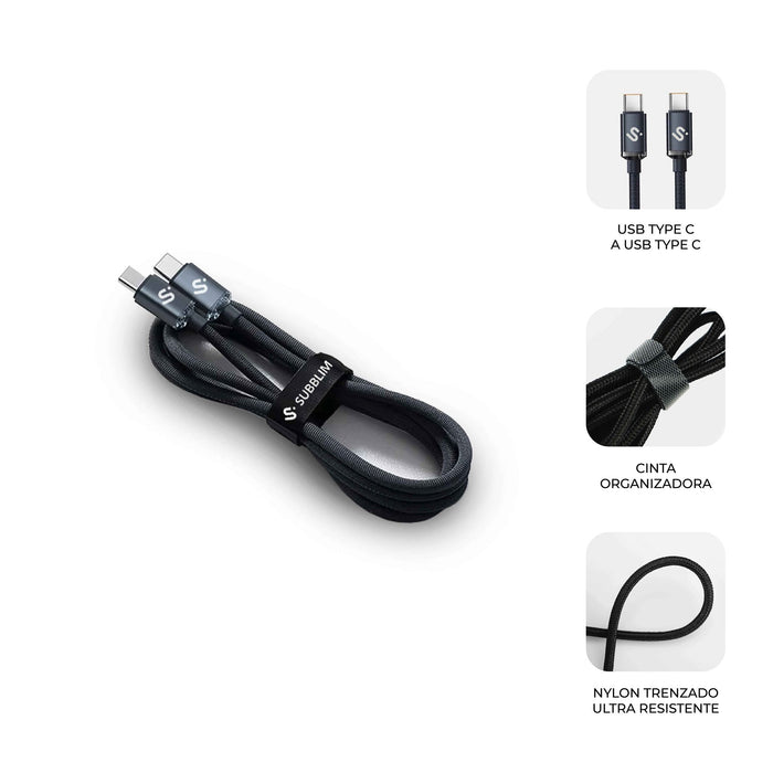 EAN 8436586743543 - SUBBLIM SUBCAB-C06002 cable USB USB 2.0 USB C Negro imagen 3