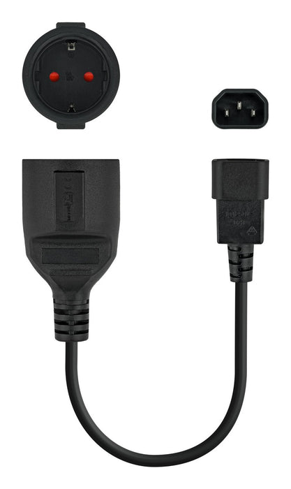 EAN 8433281014589 - Nanocable 10.22.0902 cable de transmisión Negro 0,5 m C14 acoplador CEE7/4 imagen 2