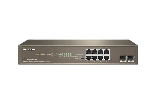 EAN 6932392835196 - IP-COM Networks G1110P-8-150W switch Gigabit Ethernet (10/100/1000) Energía sobre Ethernet (PoE) 1U Gris imagen 1