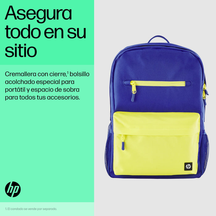EAN 0197192487624 - HP Campus Blue Backpack mochila Mochila informal Azul, Amarillo Poliéster, Poliespuma imagen 5